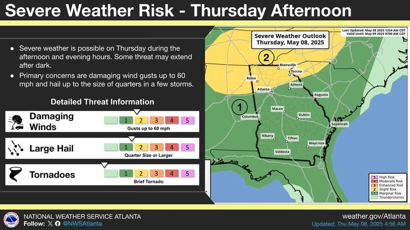 NWS WEATHER UPDATE: Thunderstorms Will Return to Our Area This Afternoon and Evening