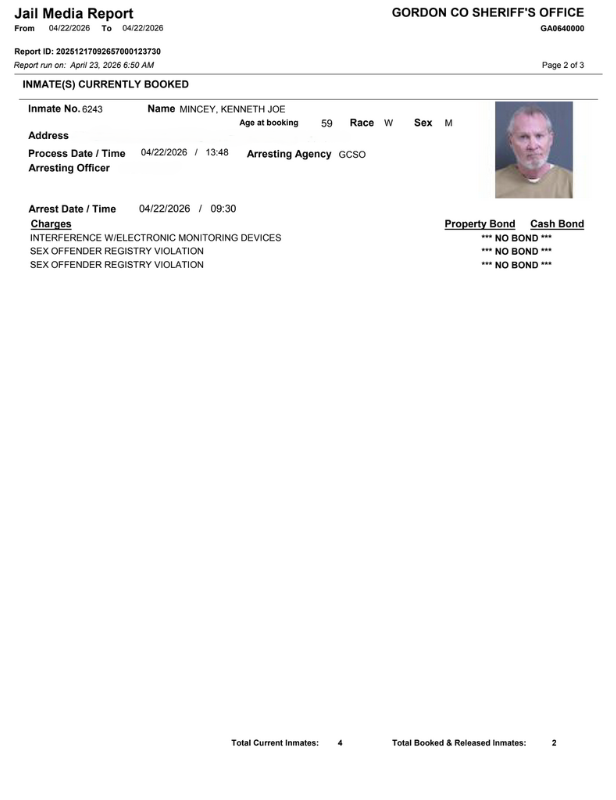 Arrest report Gordon 2
