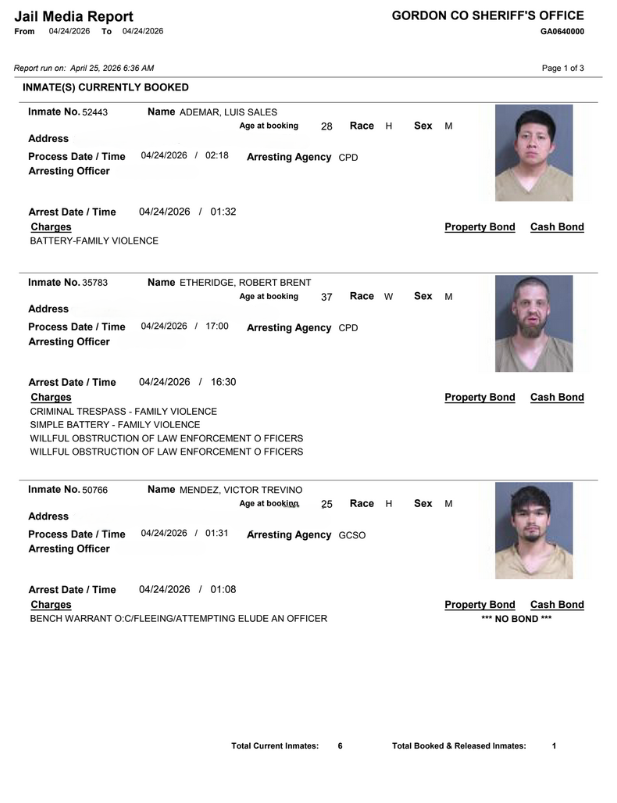 Gordon CO Arrests 1