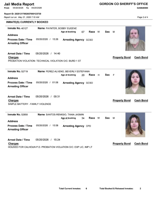 Gordon County Arrest report 2