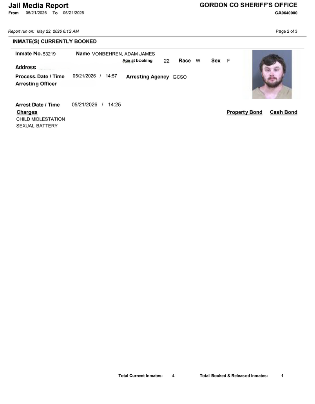 Gordon County Arrest report 2