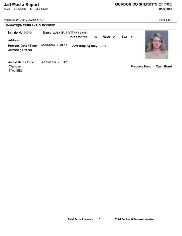 Gordon County Arrest report 3