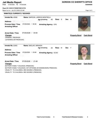 arrests july 26 2